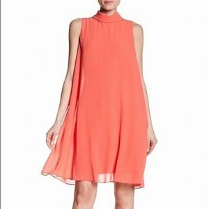 Coral shift dress